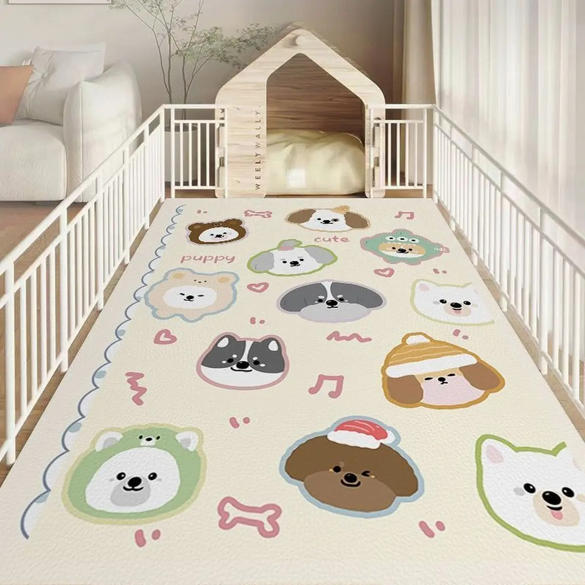 Cartoon Waterproof PVC Pet Feeding & Play Ma_CWMM6067