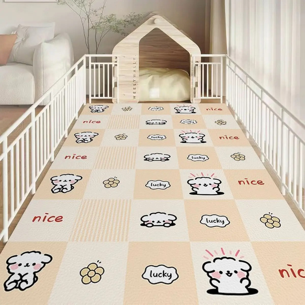 Cartoon Waterproof PVC Pet Feeding & Play Ma_CWMM6067