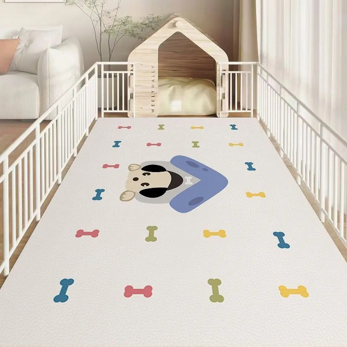 Cartoon Waterproof PVC Pet Feeding & Play Ma_CWMM6067