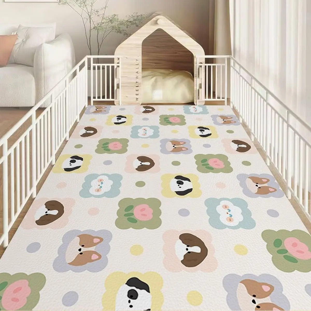 Cartoon Waterproof PVC Pet Feeding & Play Ma_CWMM6067