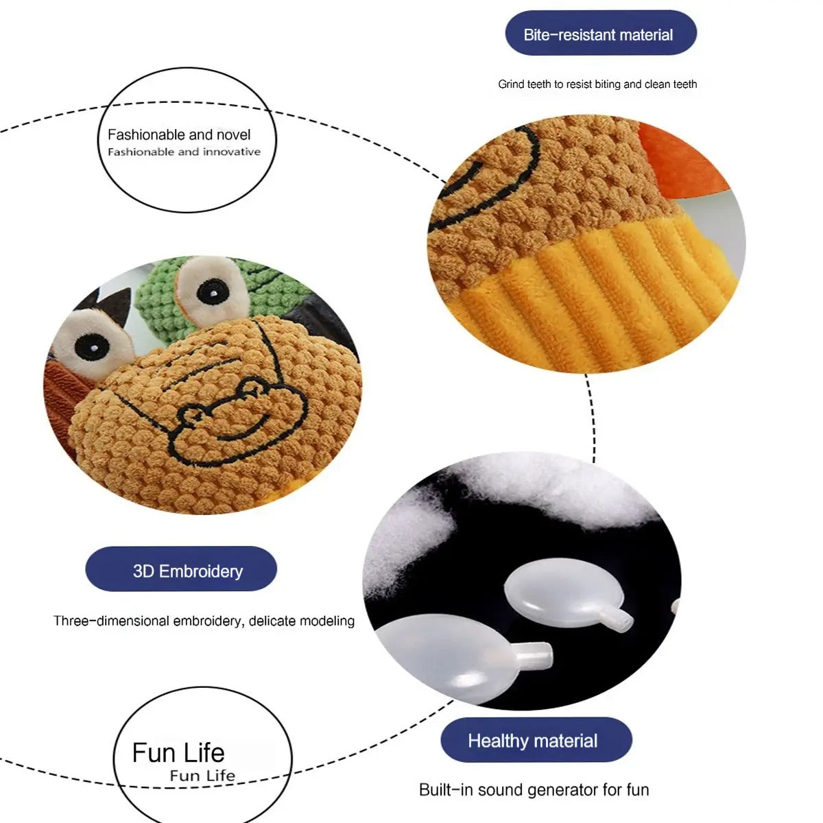 Tough Squeaky Alligator Plush Chew Toy Pet Toy_CWMM5403