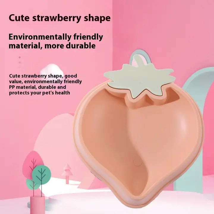 Strawberry Shaped Single Pet Bowl,Dog Cat Bowl_CWMM5170