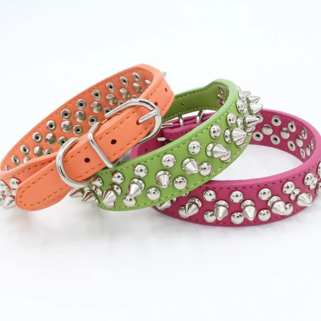 Anti-Bite Rivet Dog Collar for Large Dogs_CWMM5978