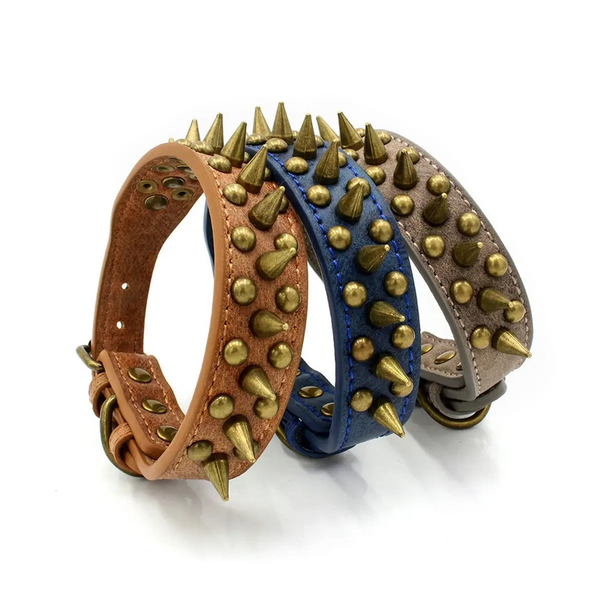 Anti-Bite Rivet Dog Collar for Large Dogs_CWMM5978