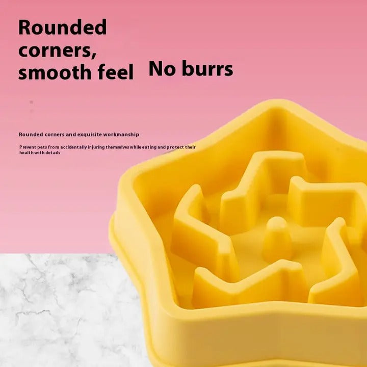Star-Shaped Slow Feed Dog/Cat Pet Bowl,Anti-choke_CWMM5244