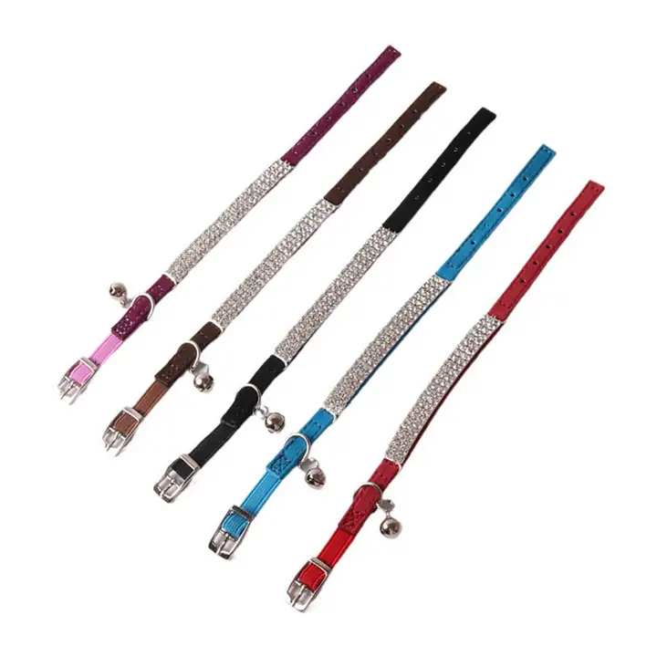 Sparkle Velvet Cat Collar with Bell & Rhinestones_CWMM7615