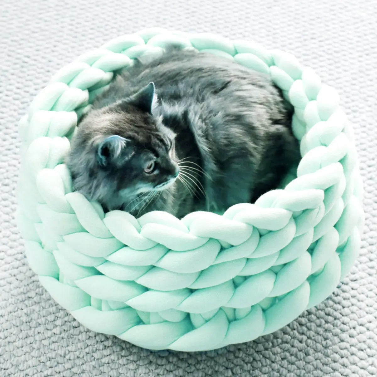 Chunky Handwoven Pet Bed, Machine Washable Cotton_CWMM6457