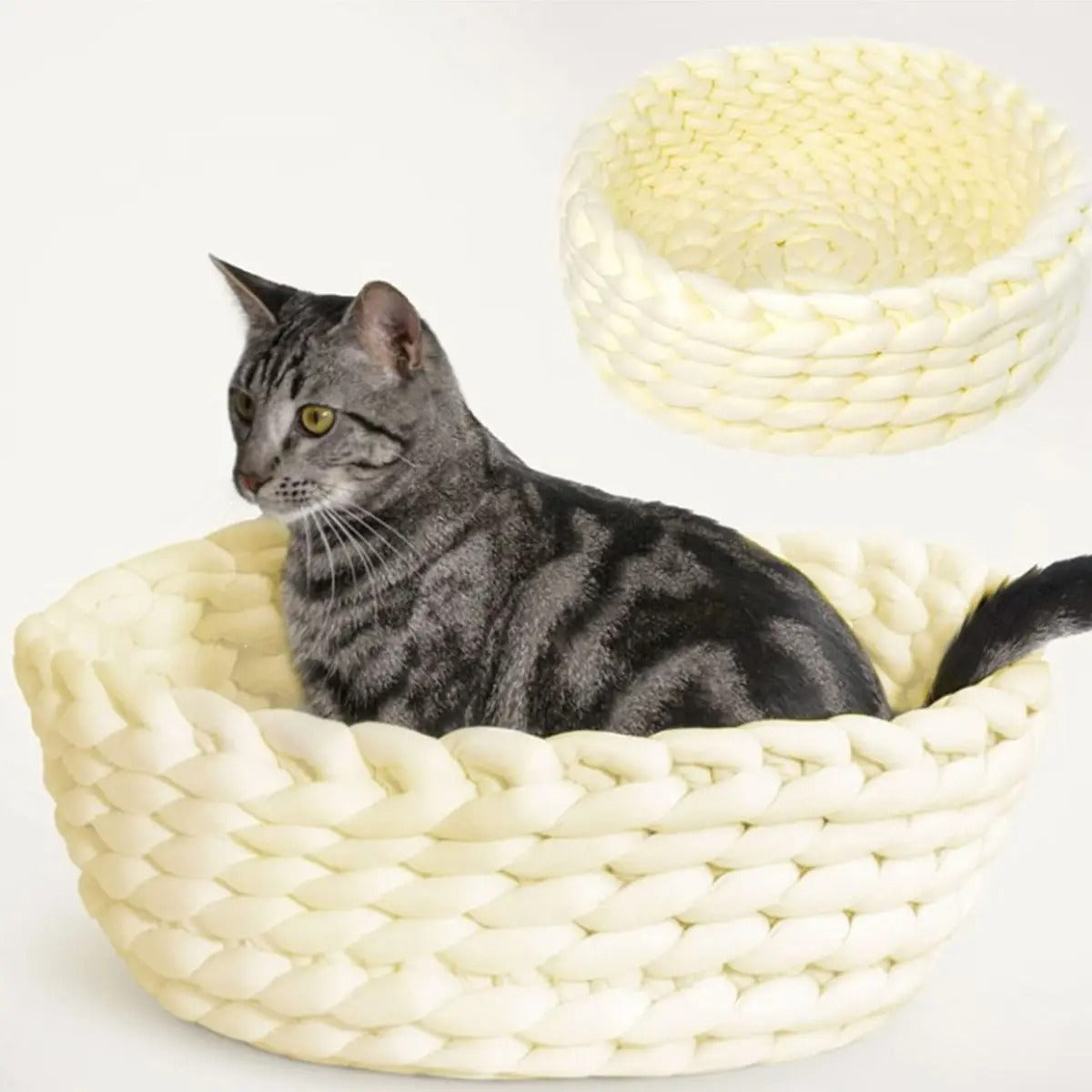 Chunky Handwoven Pet Bed, Machine Washable Cotton_CWMM6457