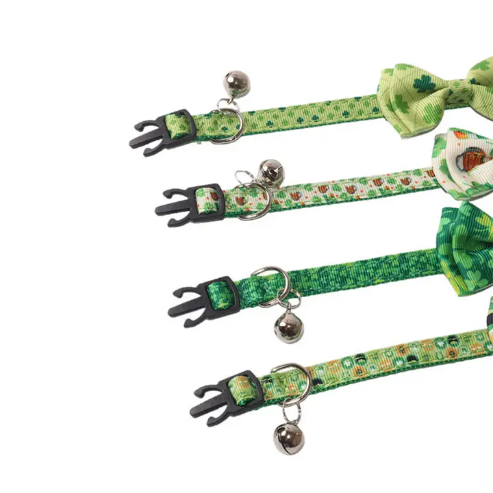 St. Patrick’s Day Cat Collar with Bow_CWMM7727