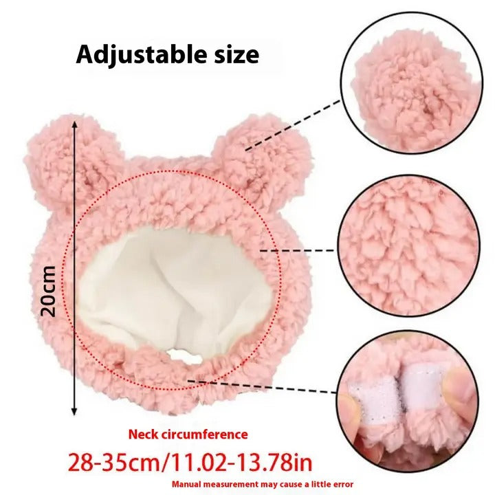 Teddy Bear Knit Pet Hat – Warm & Adorable_CWAH3692