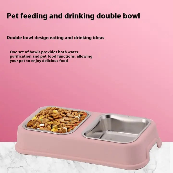 Square Pet Bowl Dual Removable Easy Clean Non-Slip_CWMM5167