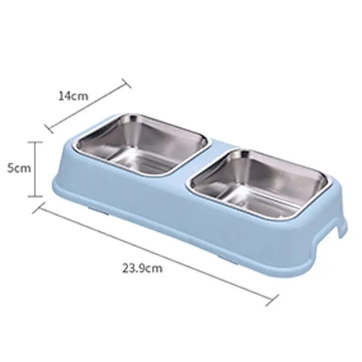 Square Pet Bowl Dual Removable Easy Clean Non-Slip_CWMM5167