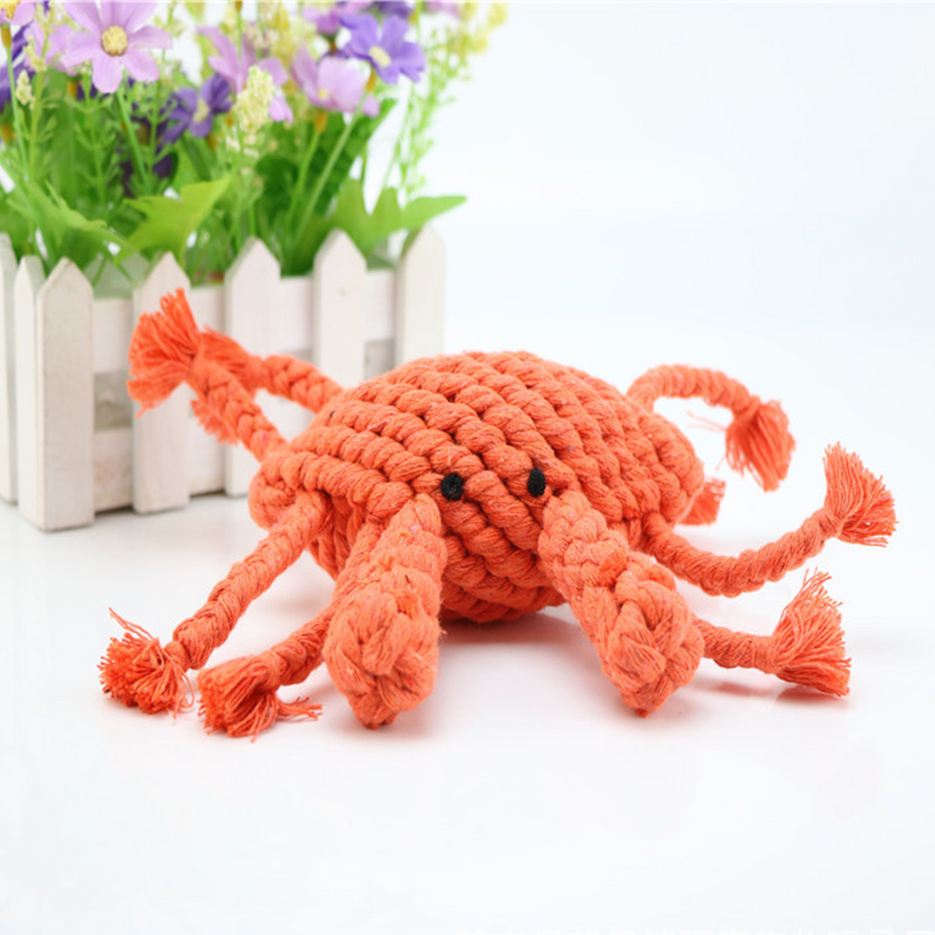 Handmade Crab Dog Toy – Cotton Rope Chew Toy_CWMM8060