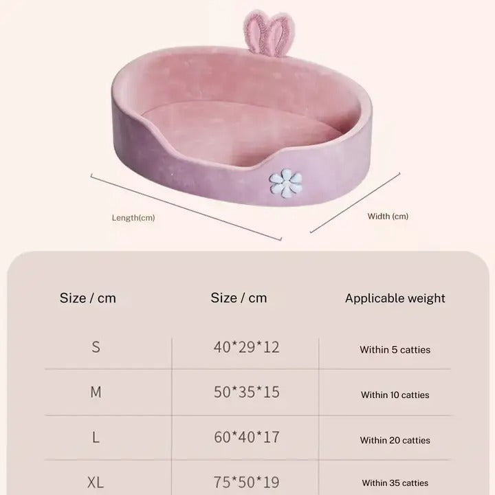 Four-side heightened pink princess pet bed_CWMM7049