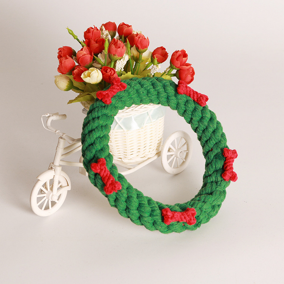 Handmade Xmas Rope Ring – Dog Chew Toy_CWMM8038