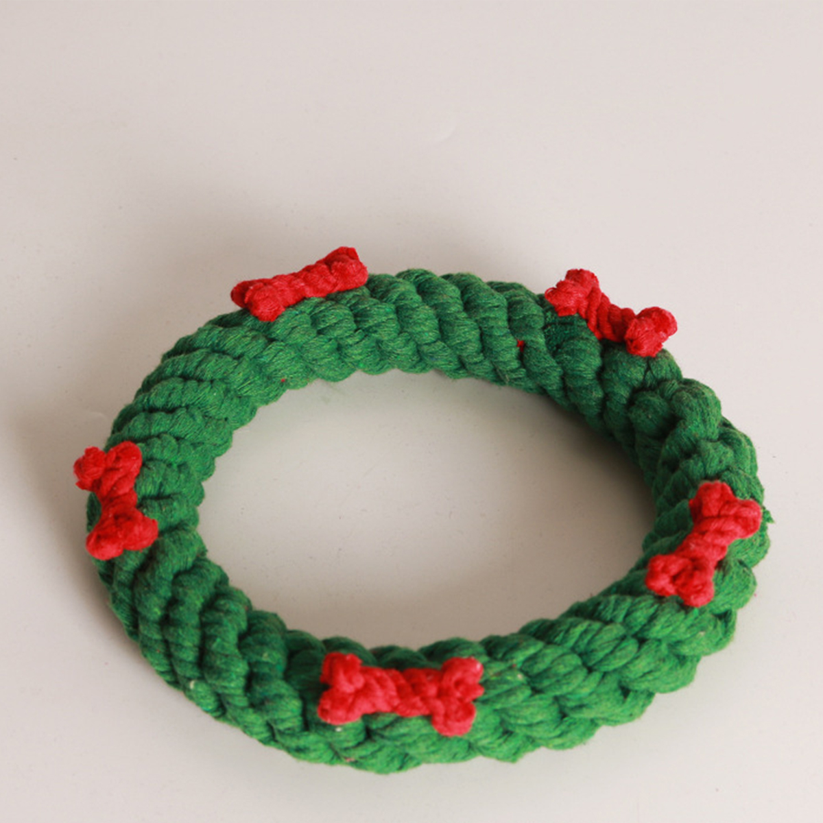 Handmade Xmas Rope Ring – Dog Chew Toy_CWMM8038