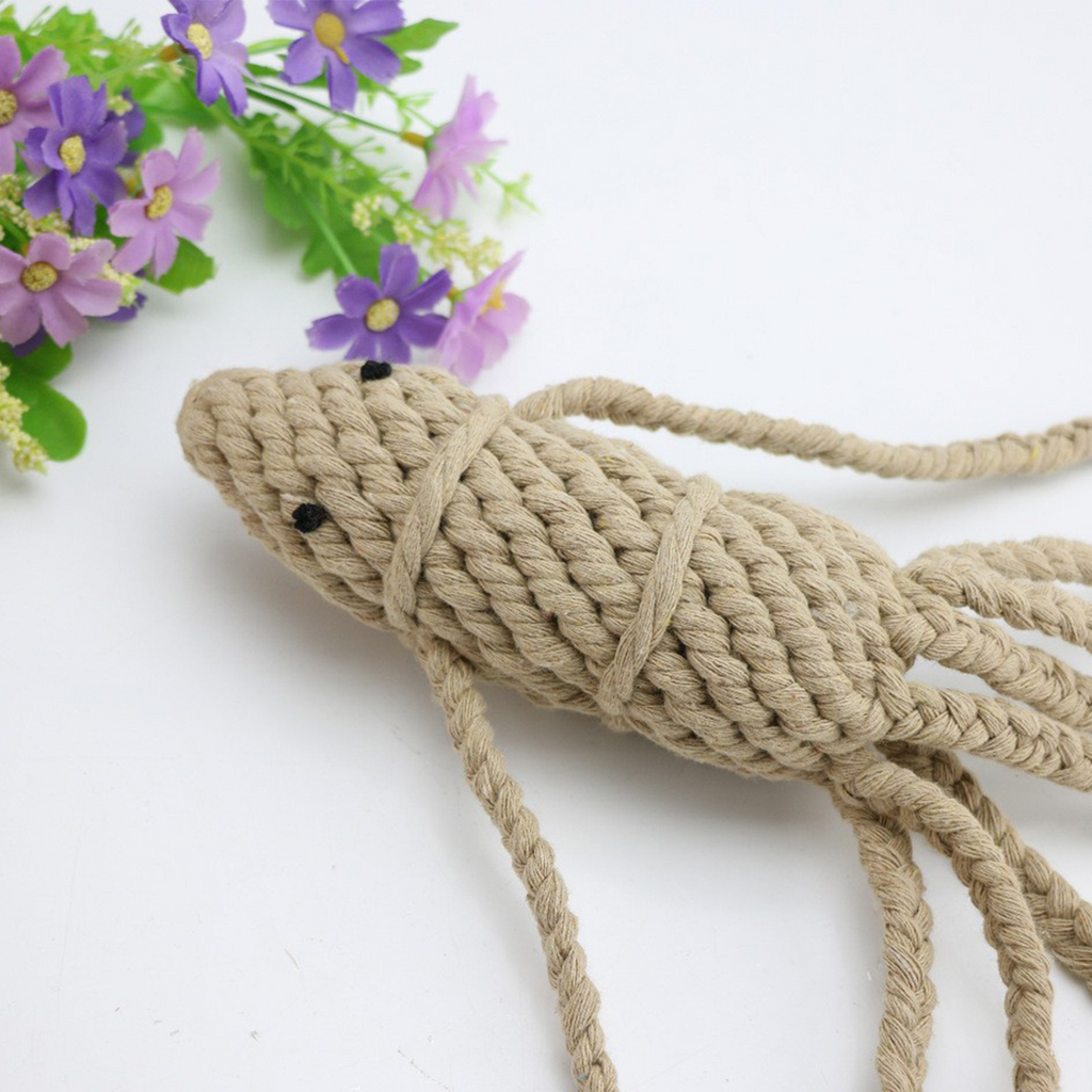 Handmade Cotton Squid Dog Chew Toy – Durable_CWMM8070