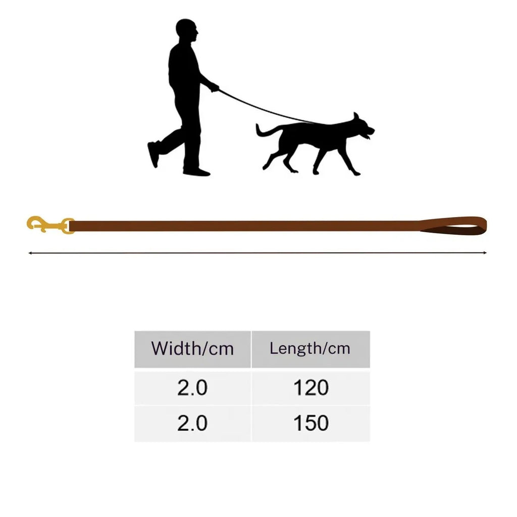 Full Grain Leather Dog Leash with Brass Hook_CWMM7724